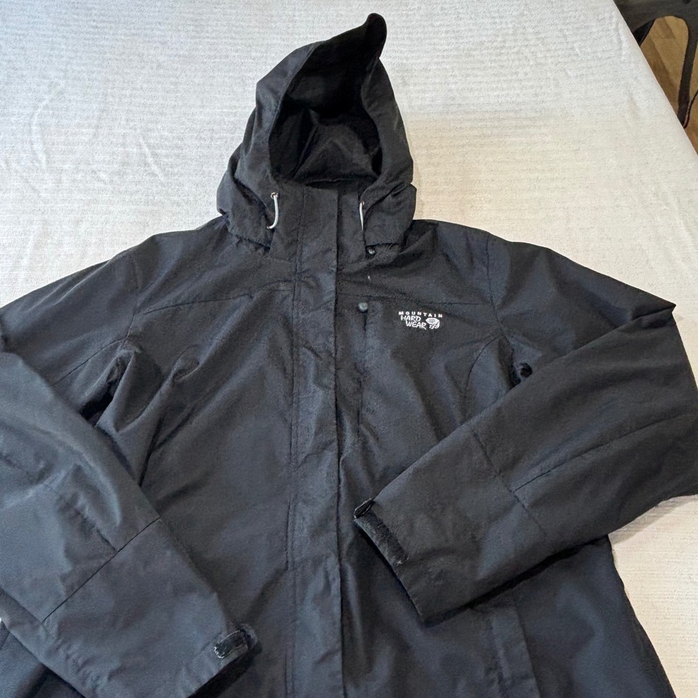 Mountain Hardwear Dry.Q Waterproof Rain Jacket Black Womens Large OL5021